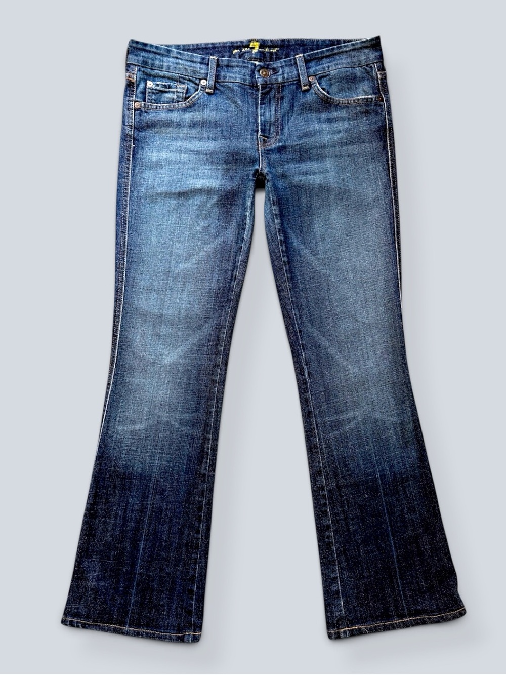 7 For All Mankind Vintage A Pocket Flare Jeans Size 30 Y2K - Picture 3 of 14